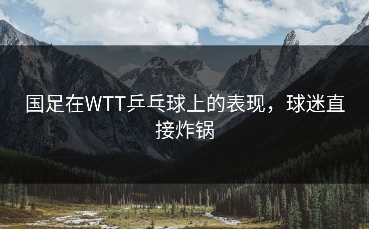 国足在WTT乒乓球上的表现，球迷直接炸锅